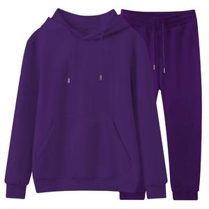 Ropa deportiva Conjunto de Sudadera con capucha de lana Chándal de lana de invierno Conjunto de sudadera con capucha y joggers informal Conjunto de pantalones de chándal y Sudadera con capucha unisex - Product Image 3
