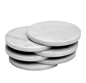 Dessous de verre en marbre 100% écologique Produit fait à la main de qualité exportée pour la maison Cuisine Restaurant Table Ware Coaster Forme ronde - Product Image 1