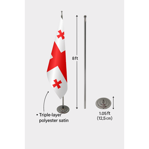 Bandera Oficial de Georgia para Interiores, Bandera Personalizada del Mundo, Impresión Digital, Material de Poliéster de Seda, Asta de Fibra de Vidrio y Aluminio, Logotipo Personalizado - Product Image 6