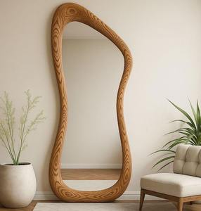 Handmade Art Deco Chestnut Wood Full Length Wall <b>Mirror</b> Solid <b>Wooden</b> Frame at Cheap Price - Product Image 5