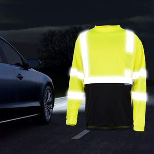 LX Stock Amarillo Negro Hi Vis Camisas de construcción Reflectante Manga larga Seguridad Polo Camiseta Bajo MOQ Camisa de seguridad para hombre - Product Image 5