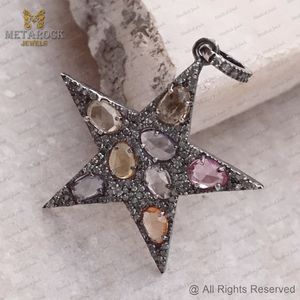 925 Sterling <b>Silver</b> Pendant Multi-Gemstone Star Pendant Handmade Jewelry <b>Top</b> Quality New Design - Product Image 2
