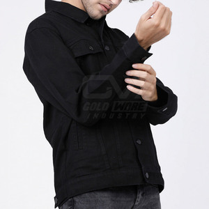 Vente en gros Logo personnalisé Veste en jean pour hommes en coton Veste en jean respirante pour hommes pour usage extérieur - Product Image 2