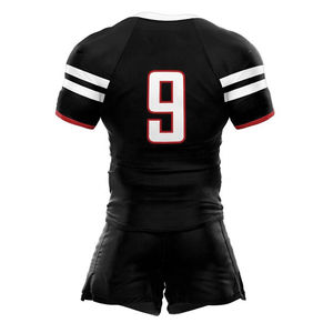 Conjunto de uniforme de rugby unisex directo de fábrica OEM, ropa deportiva transpirable de manga corta, tamaño personalizado hecho con técnica de sublimación - Product Image 1