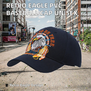 American <b>Vintage</b> Formal Eagle 3D Embroidery 100% Polyester 6-Panel Snapback Baseball <b>Cap</b> Unisex Street Fashion Trendy Casual - Product Image 5