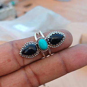 Hermoso diseño de estilo bohemio de alta calidad de piedras preciosas de ónix negro sólido 925 anillo de fiesta de plata esterlina para venta al por mayor certificada - Product Image 5