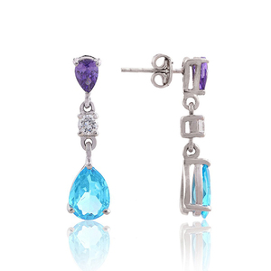 Hot Fashion Custom 925 Sterling Silver Fine Gemstone Stud Boucles d'oreilles Rainbow Moon Design pour les mariages Cadeaux en vrac en gros pour - Product Image 4