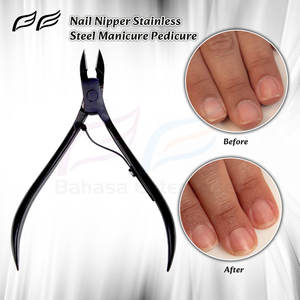 Pince à cuticules couleur noire lame tranchante en acier inoxydable manucure pédicure ongles pince à cuticules Logo personnalisé par Bahasa Pro - Product Image 5