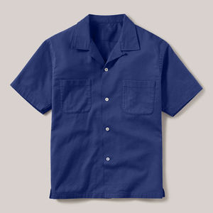 Écussons de poche personnalisés Chemises à col cubain en coton de haute qualité pour hommes Fournisseur de gros Chemises cubaines en coton à manches courtes pour hommes - Product Image 3