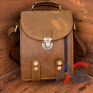 กระเป๋าสะพายข้างหนังวัวแท้แบบใหม่มีหลายช่องและที่ใส่โทรศัพท์มือถือแบบเย็บด้วยมือมีสายสะพายสำหรับทุกเพศ - Product Image 1