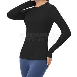 เสื้อรัดกล้ามเนื้อแขนยาวสำหรับผู้หญิงเสื้อออกกำลังกายแบบรัดรูป - Product Image 3