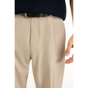 Casual Straight Fit Trousers Mid Waist Worsted Fabric Chinos Pants Customizable Logo Zipper <b>Decor</b> XL Size Colored for Office Ins - Product Image 2