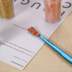 Pousse-cuticules double tête, cuillère pour enlever les peaux mortes, acier inoxydable, nettoyeur d'art, outils pour l'art des ongles, cuillère à gel, bâton pour ongles - Product Image 6