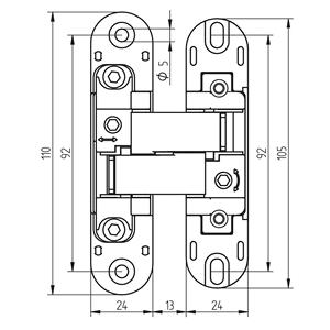 Set di 2 cerniere per porte e finestre nere Zamak con capacità di 40kg di apertura di 180 gradi per porte di passaggio - Product Image 5