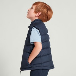 Wholesale 2025 Kids <b>Navy</b> Blue Quilted Puffer Vest Zipper Closure Custom OEM Logo Waterproof Casual Sleeveless Boys Winter Jacket - Product Image 6
