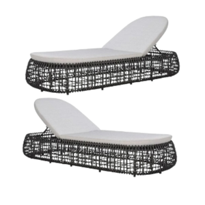 Hôtel piscine rotin osier chaise longue jardin lit de soleil avec coussin doux mobilier d'extérieur fait main à vendre - Product Image 6