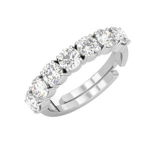 NOVAMART Fine Radiant Cut Diamond 925 Sterling <b>Silver</b> Cluster Eternity <b>Ring</b> with Rhodium Plating & <b>Adjustable</b> Band Wholesale Exp - Product Image 1