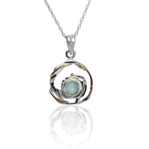 Collier de pierre de lune, colliers en argent sterling 925 de concepteur rond unique cadeau pour femme, mariée, amant porter des colliers - Product Image 1