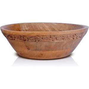 Forma personalizada Mejor venta de madera Tazón para servir Fabricante Nuevo diseño Pulido Tazón para servir de madera de la India - Product Image 1