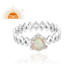 Meilleures ventes de bagues d'éternité en pierre précieuse opale éthiopienne naturelle en argent sterling fin fabricant de bijoux - Product Image 2