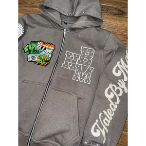 Sweat à capuche zippé de meilleure qualité pour hommes en hiver lourd 100% coton avec logo personnalisé respirant à séchage rapide décontracté - Product Image 2