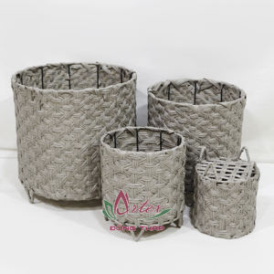 Artex Dong Thap Vente en gros de plantes écologiques Jardinière en poly rotin moderne Vase pour visage Pot en ciment pour la décoration de la maison - Product Image 2