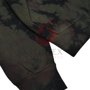 Custom Streetwear Men's Woven Tie-Dye Hoodie with Custom Size Labels Eco-Friendly 450gsm Winter Cotton Hoodie - Product Image 5
