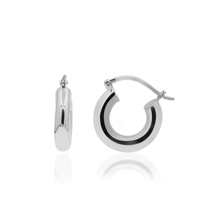 Memoria MJ0156 21X 20mm 925 Sterling <b>Silver</b> Tube Shape Yellow Gold Plated <b>Hoop</b> Earring Fashion Women Wholesale Snap Post Closure - Product Image 3