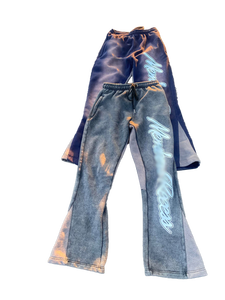 กางเกงวอร์มขาบานสำหรับผู้ชายกางเกงวิ่งแบบสตรีทแวร์พร้อมพิมพ์พัฟเอวสูงตรงปิดแบบยืดหยุ่น - Product Image 2