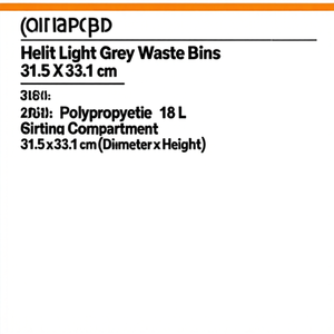Contenedores de Basura Helit Gris Claro 31.5 X 33.1 cm 18 L Polipropileno 1 Compartimento de Separación 31.5 X 33.1 cm (Diámetro X Altura) - Product Image 2