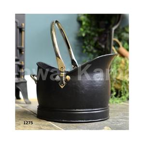 Cubo de carbón de hierro y níquel negro de Venta caliente con mango de diseño de hoja para la decoración interior y exterior del hogar - Product Image 1