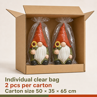 Figurine de gnome de jardin champignon à chapeau rouge tacheté, décoration fantaisie pour patio et jardin, vente en gros pour centres de jardinage