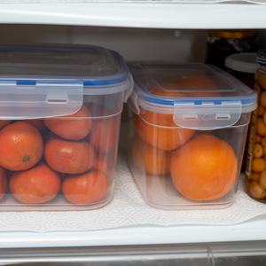 Transparent Airtight BPA-Free Eco-Friendly <b>Plastic</b> Food Storage Container Set Blue Silicone Gasket 3 Locking <b>Lids</b> Kitchen - Product Image 2