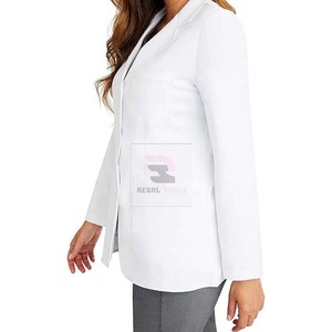 Blouses de laboratoire unisexes en tissu tissé à manches longues, multi-poches, respirantes, confortables et extensibles pour usage hospitalier (vente en gros) - Product Image 3