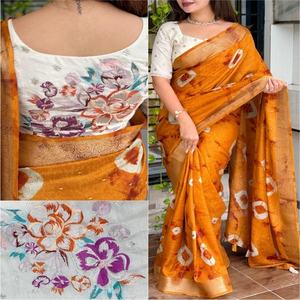 Evergreen Design Viscose Coton Avec Fil Broderie Saree Femme Fabricant De Mode Et Fournisseur De Surat Au Taux Le Plus Bas - Product Image 1