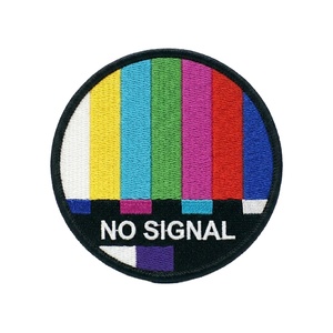 Parche bordado personalizado sin señal de TV, estilo retro de los 90, Vaporwave, termoadhesivo para chaquetas y ropa, venta al por mayor - Product Image 1