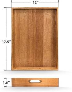 Artesanía al por mayor de madera de mango de Acacia natural ecológica duradera a prueba de agua bandeja de servicio multifunción patrón de Navidad - Product Image 4