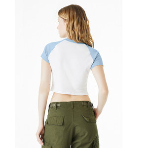 เสื้อครอปทรงเข้ารูปแบบแร็กแลน ผ้าไมโครริบ ลายบาติก ปักลายนูน 3 มิติ สไตล์ 1201 คุณภาพสูง สำหรับผู้หญิง - Product Image 4