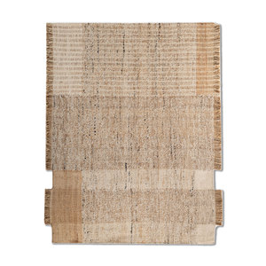 พรมขนสัตว์ทอแบนสีเบจและสีน้ำตาล รุ่น PDJW-127 สำหรับใช้ในบ้าน ลายปะติดปะต่อ - Product Image 1