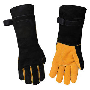 Gants de soudeur de sécurité résistants à la chaleur et au feu à hautes températures gants en cuir de vachette confortables pour le soudage de travaux industriels - Product Image 1