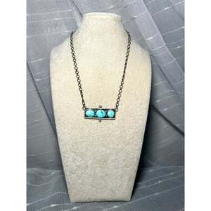 Collier géométrique en turquoise et argent sterling Jameson Garcia Kingman pour cadeau - Product Image 2
