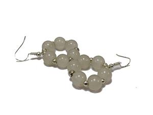 Haute blanc Quartz boucle d'oreille ensemble perles à facettes guérison pierres précieuses cristal bijoux de mode pour les femmes crochet forme motif en gros - Product Image 5