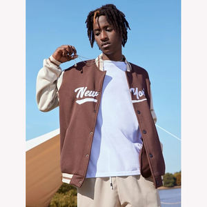 Veste universitaire universitaire personnalisée pour hommes, veste de baseball Letterman en laine à manches en cuir PU avec patchs brodés - Product Image 2