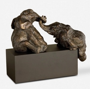 Sculpture décorative personnalisée en aluminium et métal PC Chien unique avec statue d'ornement d'oiseau Objet décoratif fait à la main - Product Image 5