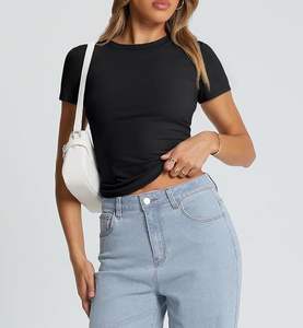 Camiseta de algodón Premium para mujer a precio asequible para etiqueta privada - Product Image 4