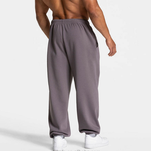 Pantalon de survêtement pour homme en molleton 100% coton de haute qualité, coupe ample, poids lourd, jambe droite, surdimensionné, pour l'entraînement, la salle de sport, la course à pied - Product Image 3
