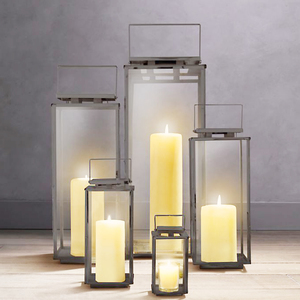 Wedding Decorative Large <b>Black</b> Metal Hurricane Lantern T Light <b>Candle</b> <b>Holder</b> With Unique Design Hot Selling Table Top - Product Image 3