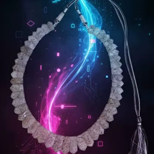 สร้อยคอลูกปัดแฟชั่นสตรีทำมือ ลูกปัดสีฟ้าประกายและนาโนอัญมณี สไตล์ธรรมชาติ - Product Image 2