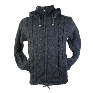 Giacca in maglia di lana giacca Nepal giacca Strick felpa con cappuccio in lana invernale fatta a mano in Nepal disponibile al miglior prezzo