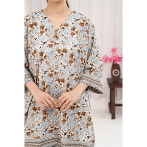 Ventes chaudes Salwar Kameez personnalisable à manches longues pour femmes Imprimé Léger Confortable Costume 2 pièces Designer Toutes saisons - Product Image 5